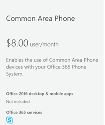 Screenshot showing the Common Area Phone tile.