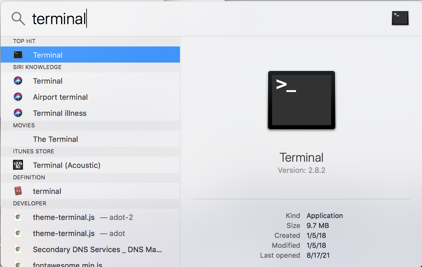 Terminal Mac Step 1