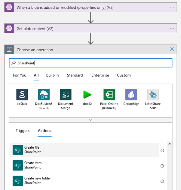 Screenshot of LogicApp Designer