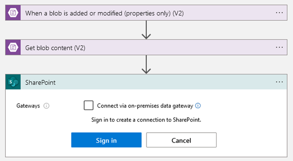 Screenshot of LogicApp Designer